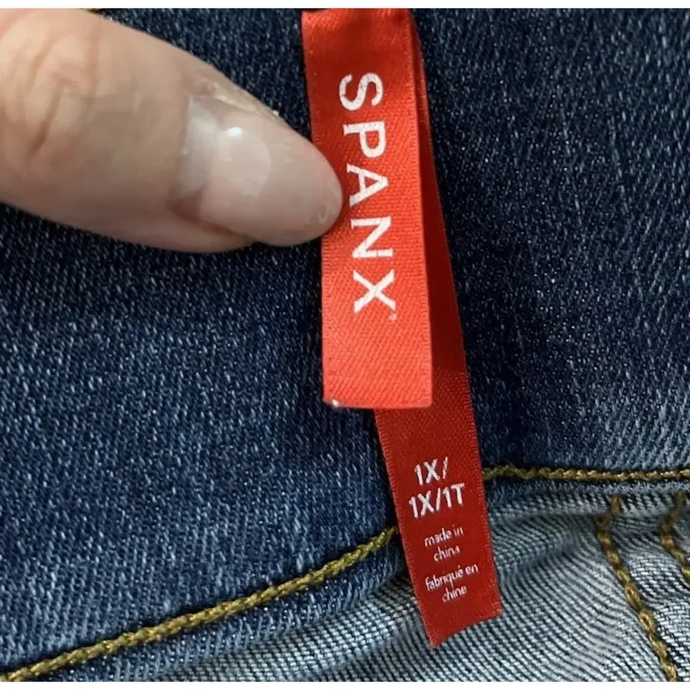 Spanx Midnight Shade Flare Pull‎ On Women's Jeans Size 1X